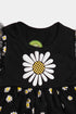 Printed Sunflower Frock - Black