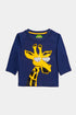 Printed Giraffe Tee - Blue