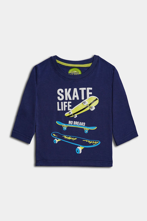 Printed Skate life Tee - Blue