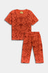 Printed Bear Nightsuit - Rust