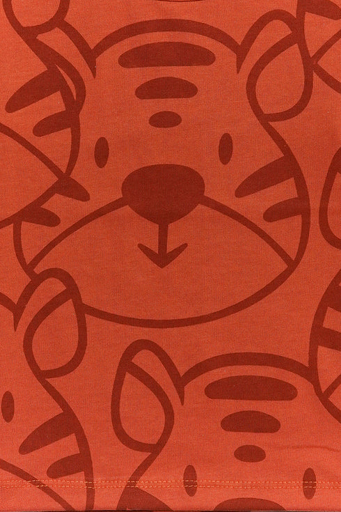 Printed Bear Nightsuit - Rust