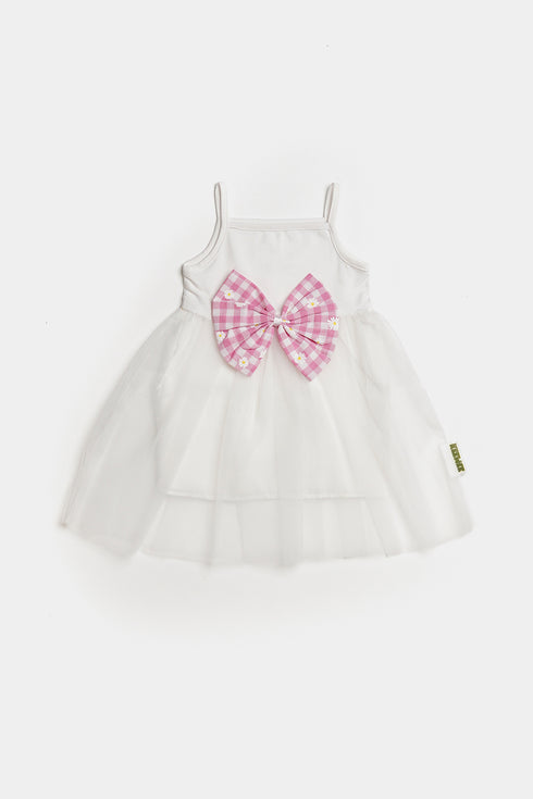 Printed Checkers Frock Set - Pink