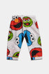 Printed Monster Nightsuit - White ( Without Scrunchie )