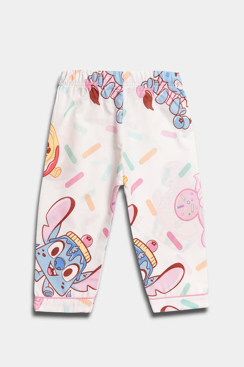 Printed Cupcake Nightsuit - White