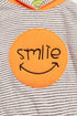 Embroidered Smile Pullover Hoodie - Yellow