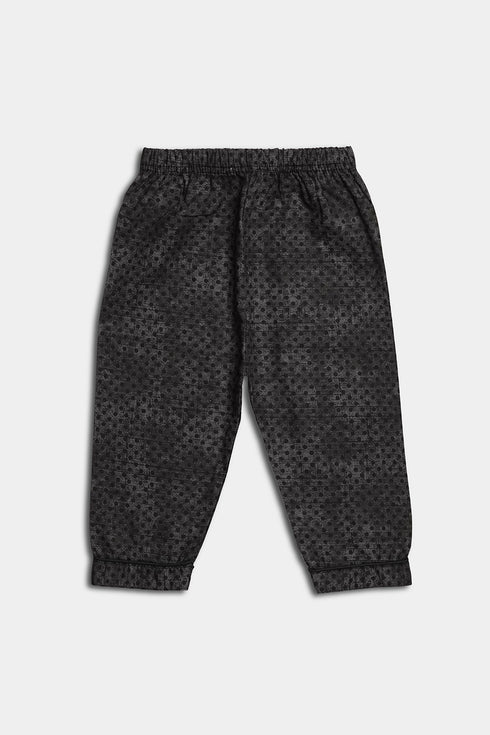 Polka Nightsuit - Black