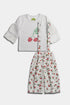 Printed Cherry Romper Set - White