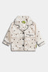 Printed Splash Silk Nightsuit - White