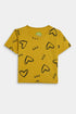 Printed Hearts Nightsuit - Yellow