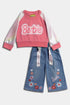 Printed Barbie Set - Baby Pink