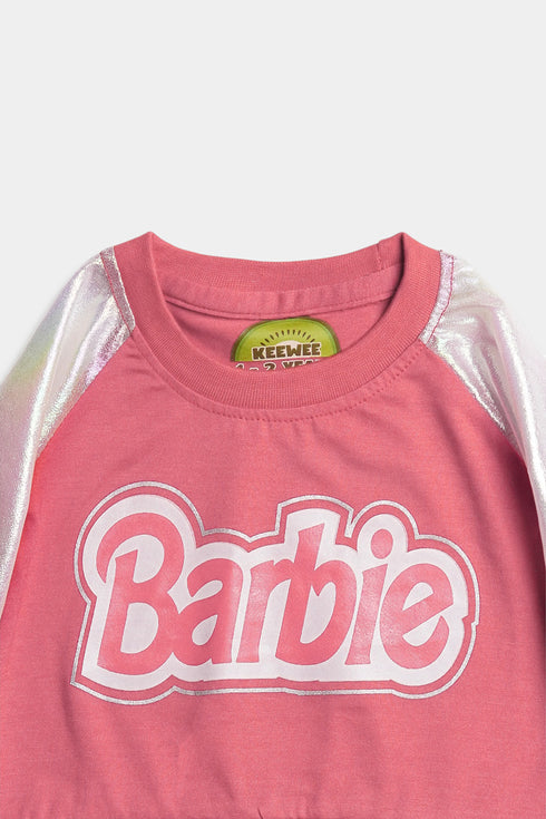 Printed Barbie Set - Baby Pink