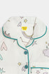 Printed Unicorn Nightsuit - White