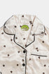 Printed Splash Silk Nightsuit - White