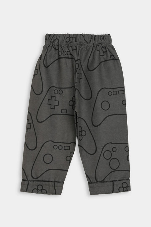 Printed Controller Nightsuit - Grey