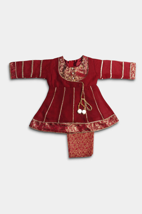 Embellished Chiffon 2 Piece - Maroon