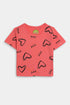 Printed Hearts Nightsuit - Pink