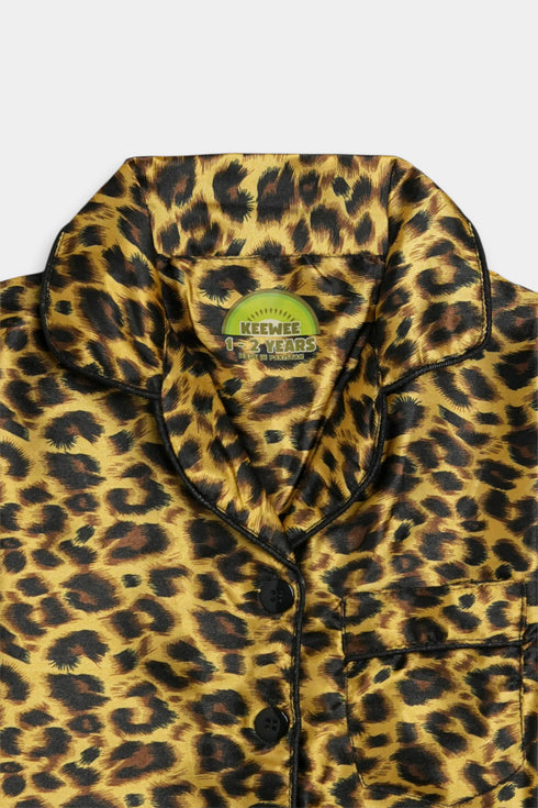 Printed Leopard Nightsuit - Orange