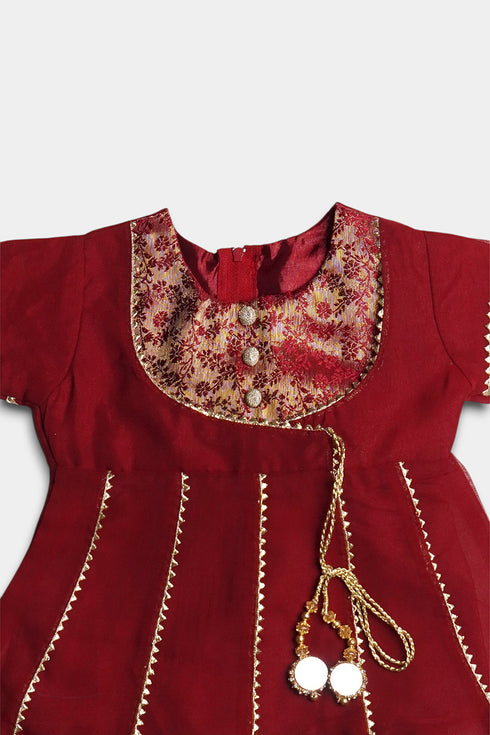 Embellished Chiffon 2 Piece - Maroon