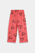 Printed Hearts Nightsuit - Pink