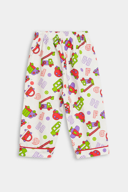 Printed Toys Nightsuit - White