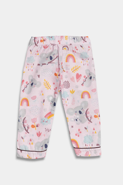 Printed Koala Nightsuit - White