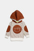 Embroidered Smile Pullover Hoodie - Brown