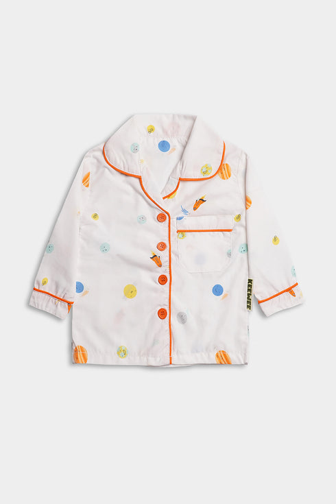 Printed Planets Nightsuit - Full Sleeves