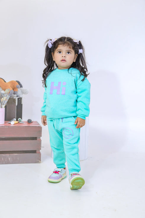 Printed Hi Tracksuit - Sea Green