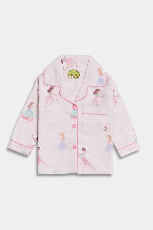 Printed Fairy Nightsuit - Pink