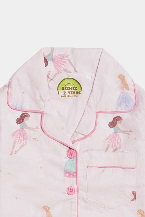 Printed Fairy Nightsuit - Pink