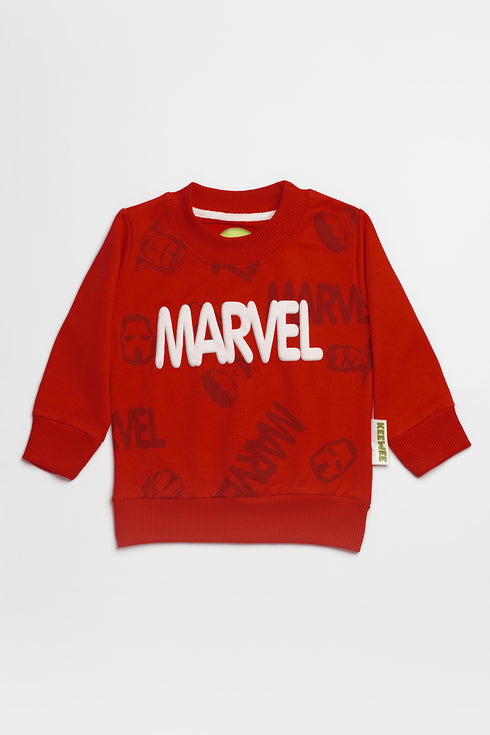 Printed Marvel Tracksuit - Red