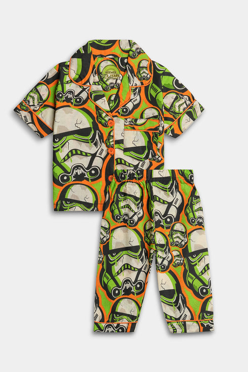 Printed Trooper Nightsuit - Green