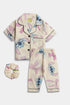 Printed Stitch Bow Nightsuit - Pink