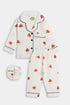 Printed Bug Nightsuit - White