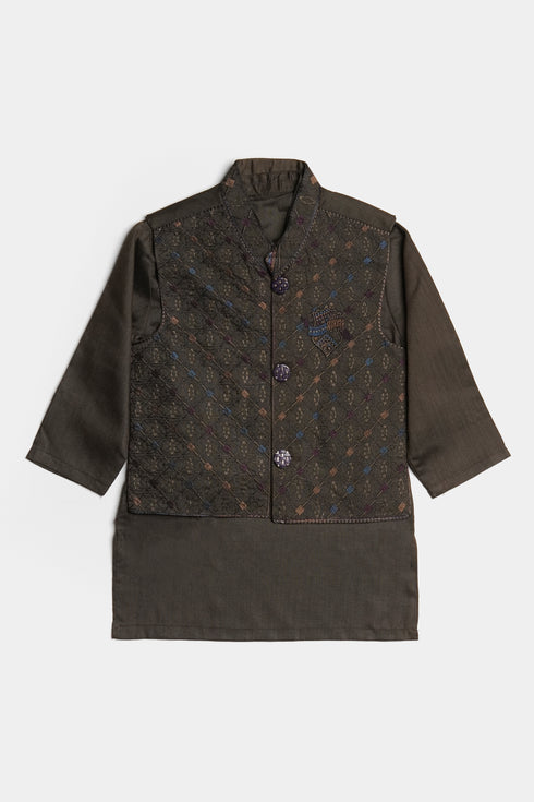 Embroidered Shalwaar kameez - Brown