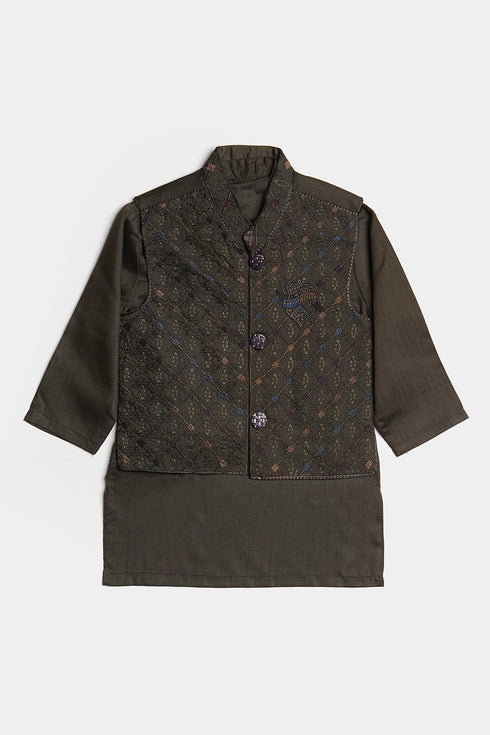 Embroidered Shalwaar kameez - Light Brown