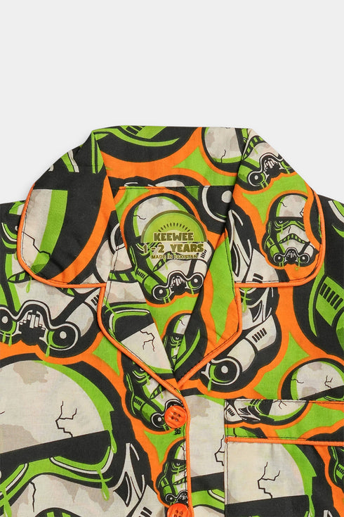 Printed Trooper Nightsuit - Green