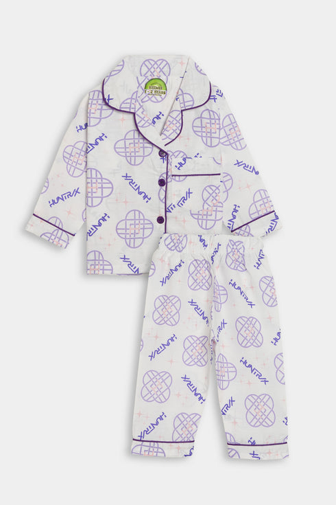 Printed Huntrix Nightsuit - White