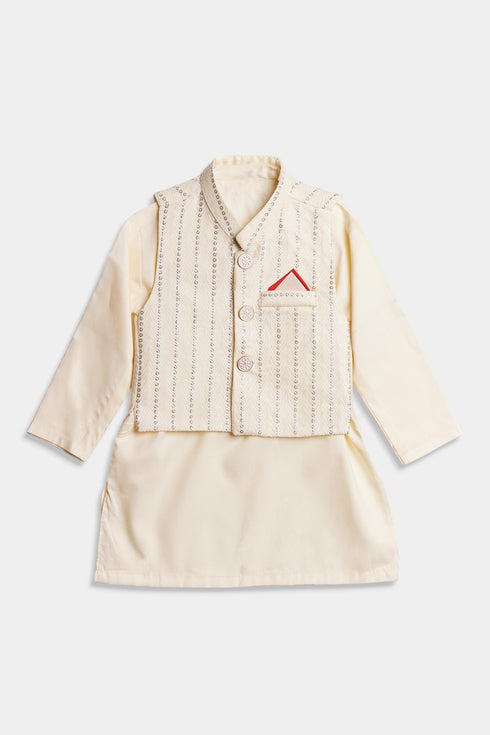 Embroidered Sequins Shalwaar kameez - Cream