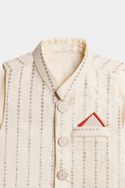 Embroidered Sequins Shalwaar kameez - Cream