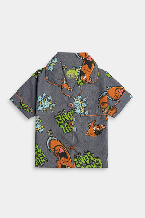 Printed Scooby Nightsuit - Grey