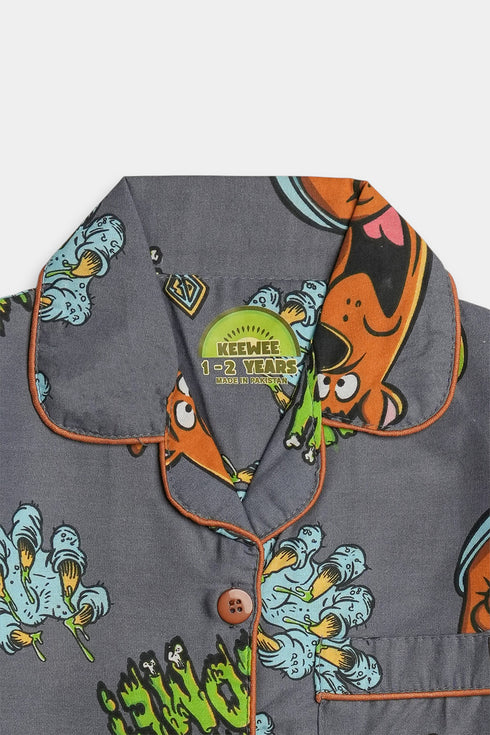 Printed Scooby Nightsuit - Grey