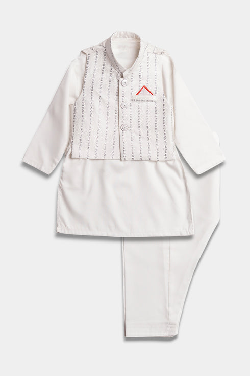 Embroidered Sequins Shalwaar kameez - White