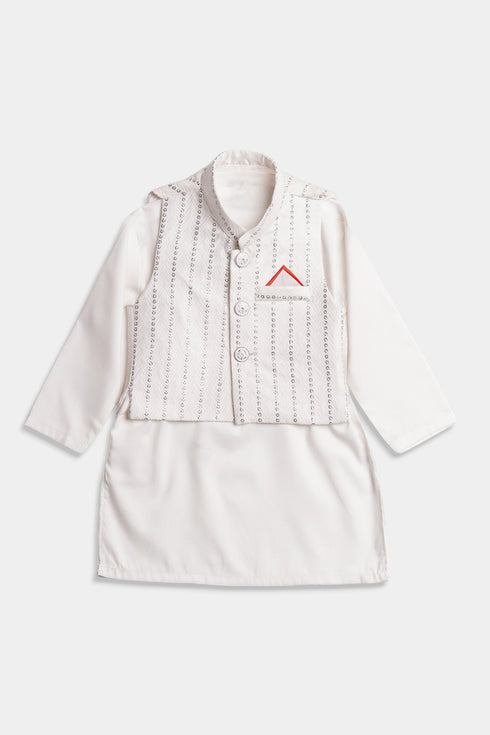 Embroidered Sequins Shalwaar kameez - White