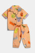 Printed Cats Nightsuit - Orange