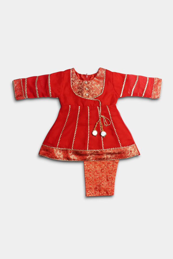 Embellished Chiffon 2 Piece - Red