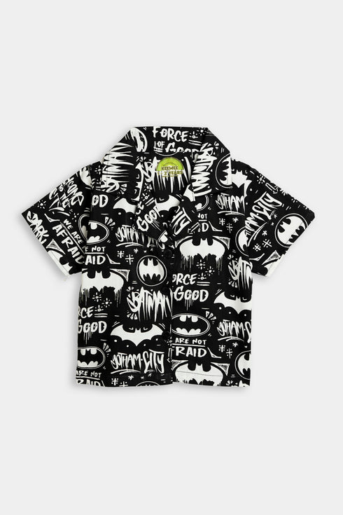 Printed Spaceships Co ord Set - Black