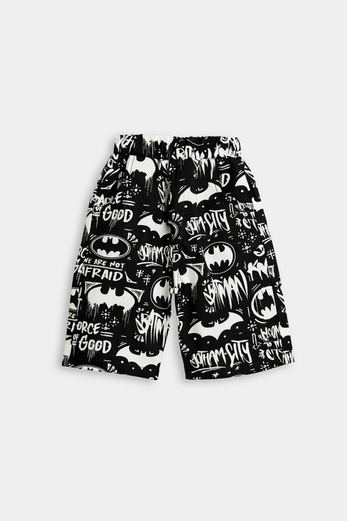 Printed Spaceships Co ord Set - Black