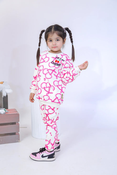 Printed Cherry Tracksuit - White
