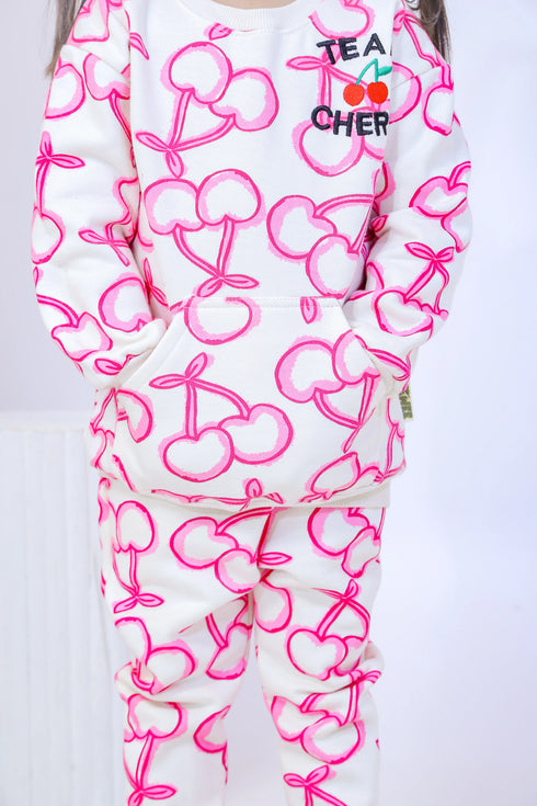 Printed Cherry Tracksuit - White
